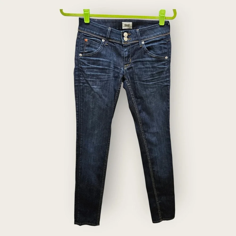 Hudson Collin Skinny Jeans Womens 25 Dark Wash Low Rise Flap Pocket‎ Made in USA